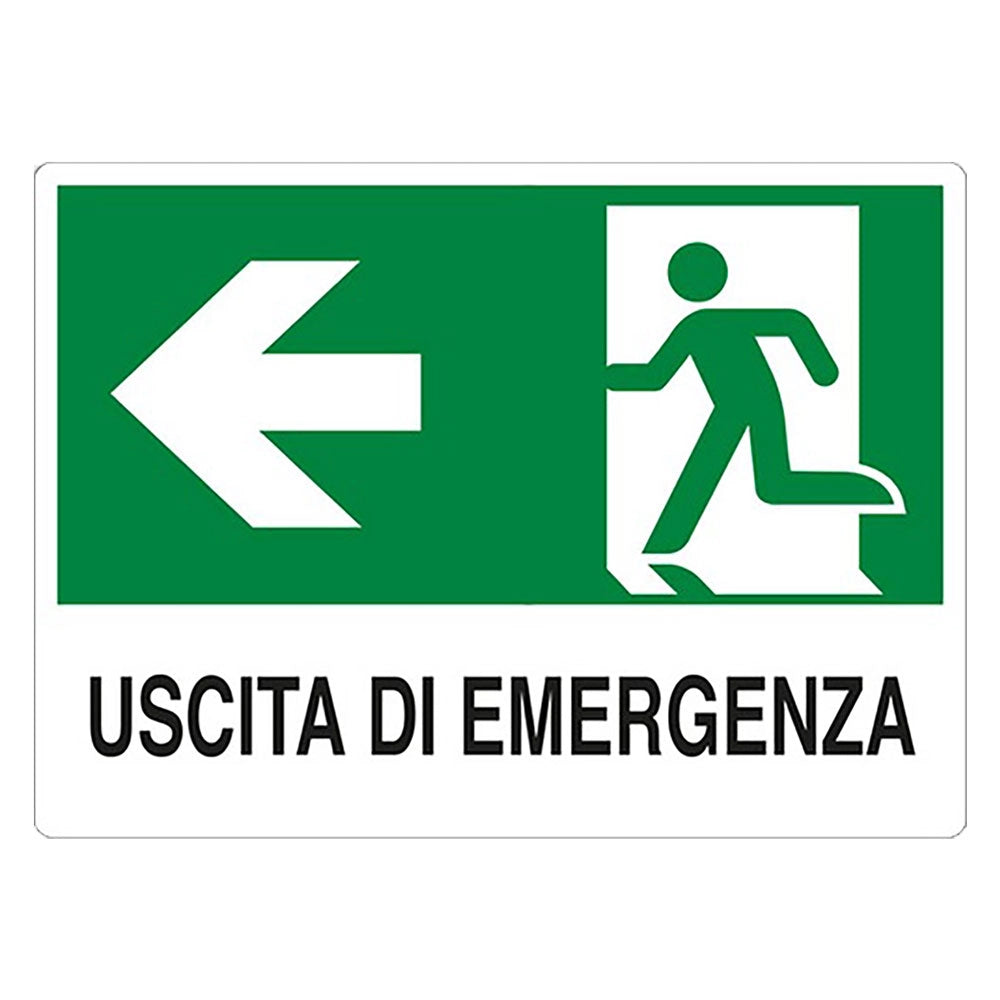 CARTELLO SEGNALETICA USCITA EMERGENZA A SINISTRA