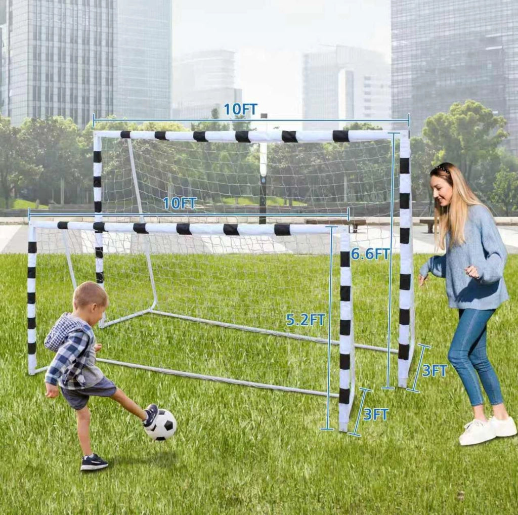 PORTA da calcio pieghevole 240x150x90 cm nera e bianca