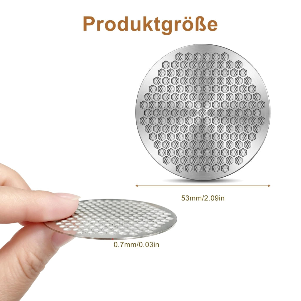 Schermo in acciaio inossidabile da 53 mm per portafiltro, riutilizzabile