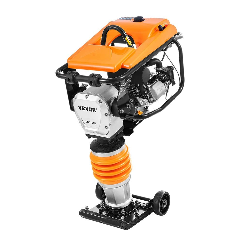CNCJ-80K-1 Vibrocostipatore per Terreno a Scoppio 6,5 CV 196 cc, Costipatore Vibrante Verticale a Quattro Molle Robusto e Facile da Usare