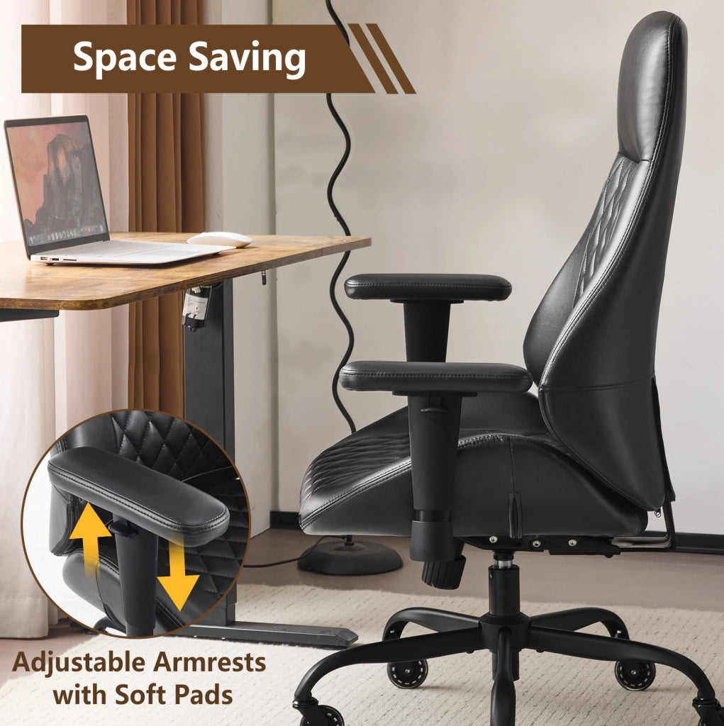 Sedia da ufficio ergonomica nera con schienale alto