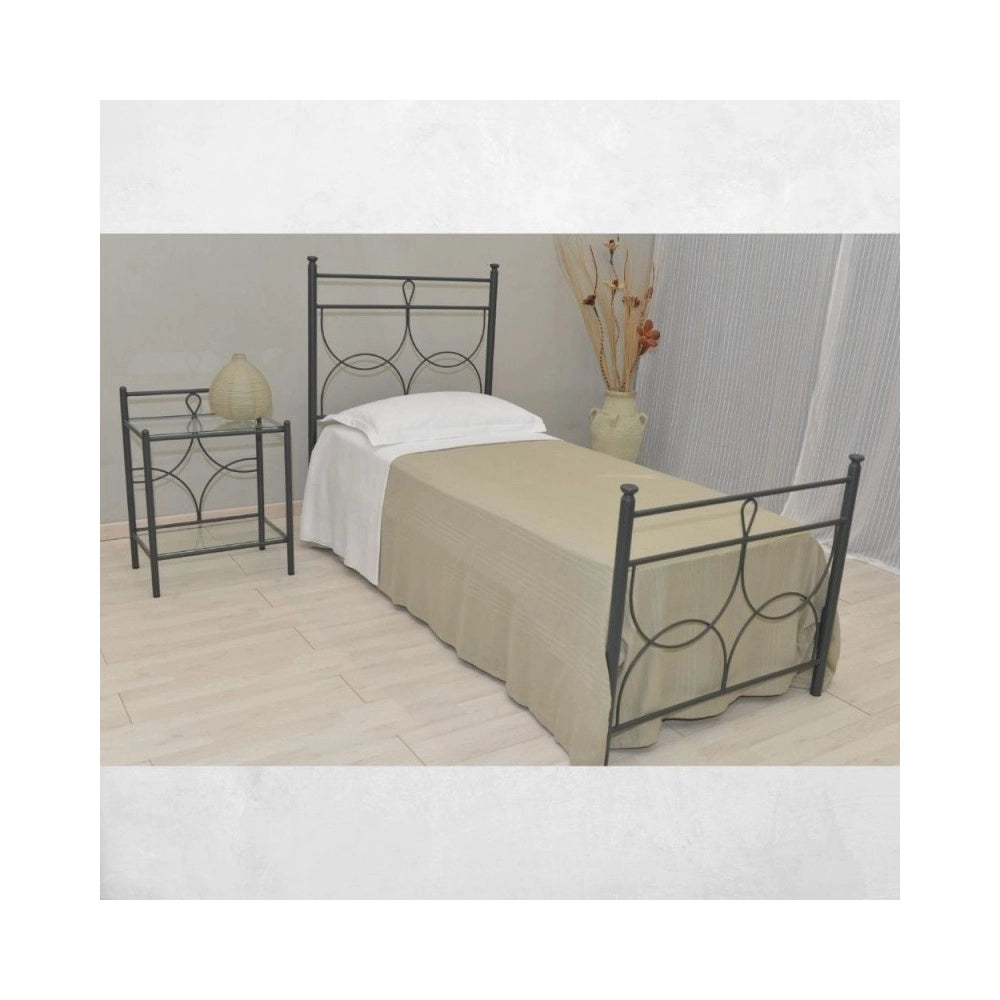 Letto singolo ferro battuto Silene colore antracite