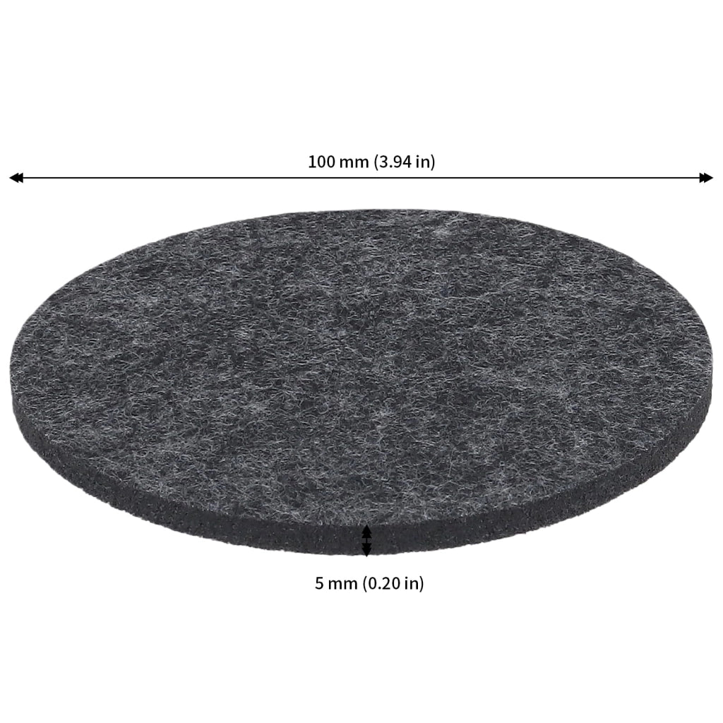 60 sottobicchieri rotondi in feltro, diametro 10 cm, color grigio scuro, spessore 5 mm
