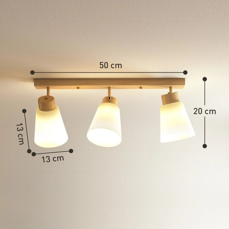 Plafoniera a 3 luci E27 con faretti orientabili e montaggio a soffitto o parete