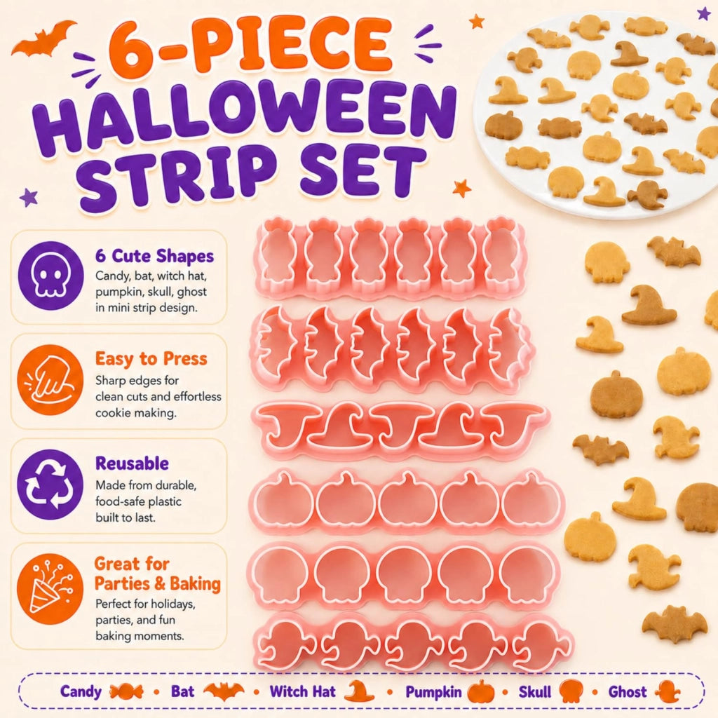 Set di formine per biscotti a tema Halloween – 6 motivi per biscotti e snack