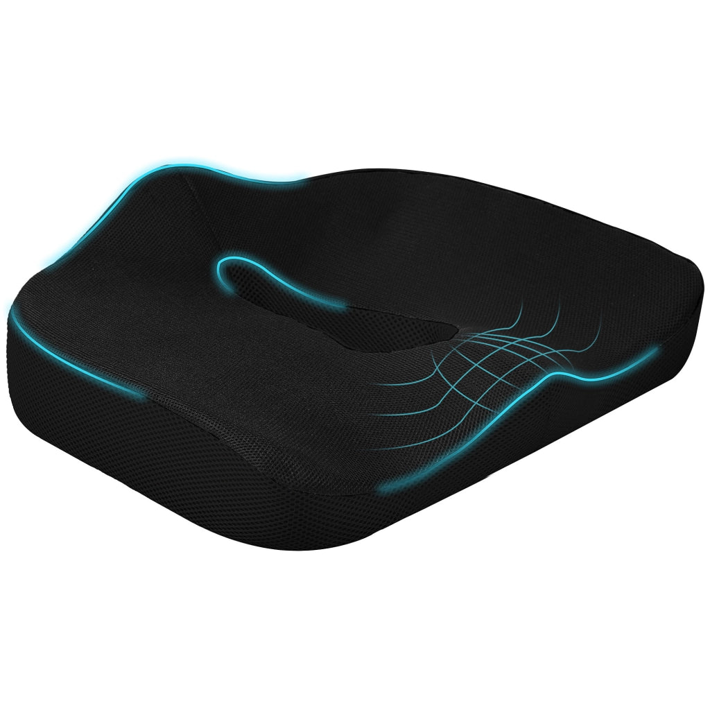 Cuscino ergonomico per seduta in memory foam, nero