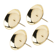 Piattello per candele per l'avvento, confezione da 4, diametro 8 cm, ottone dorato, con perno
