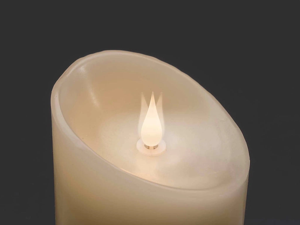 Candela a LED con fiamma 3D, luce bianco caldo, 16 cm, con timer
