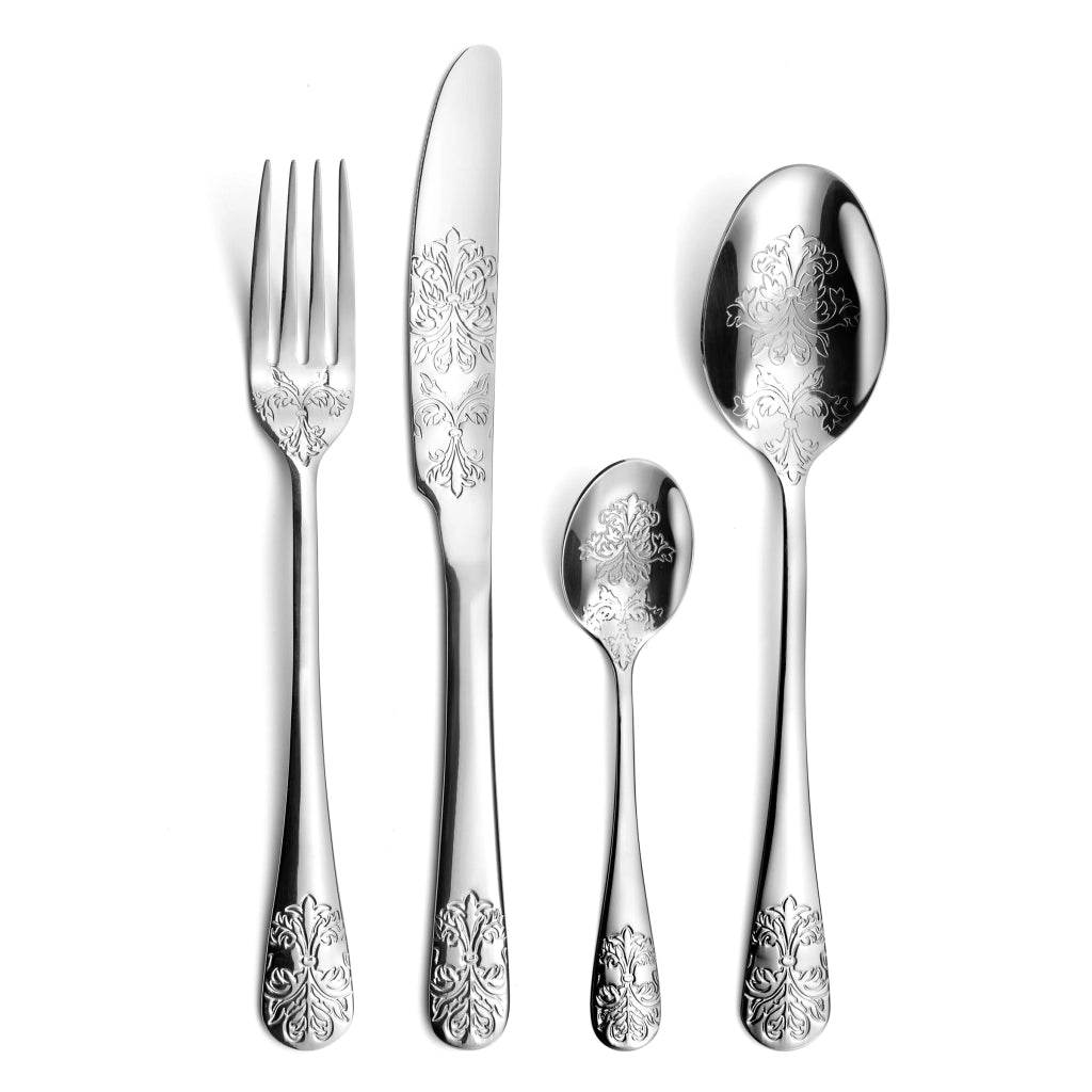 Set di posate da 24 pezzi per 6 persone – Cerimonia – Acciaio inossidabile 18/0, lucidatura a specchio