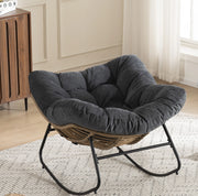 Sedia da ufficio girevole 69 x 65 x 46 cm in similpelle marrone con braccioli