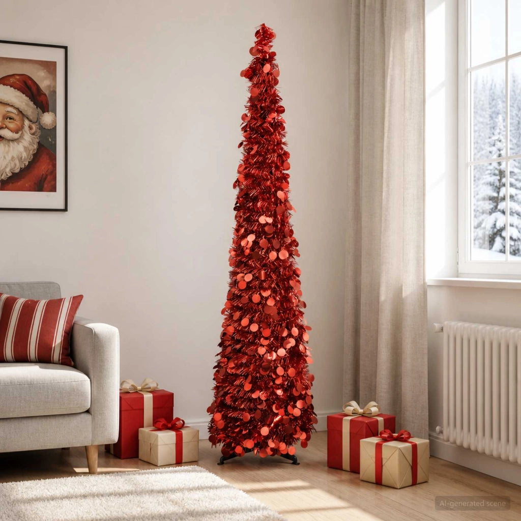 Albero di Natale pop-up 180 cm PET Rosso 42055453