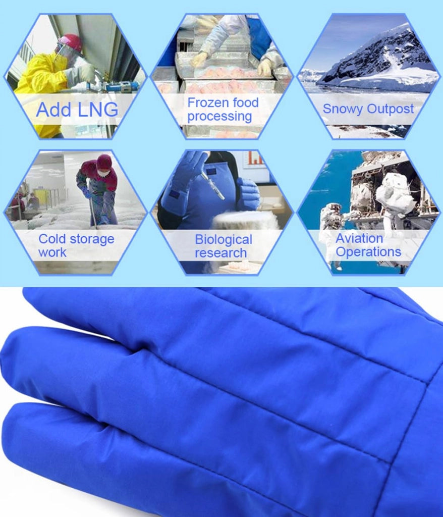 Guanti termici per temperature estreme, resistenti all'azoto liquido, taglia L, lunghezza 68 cm