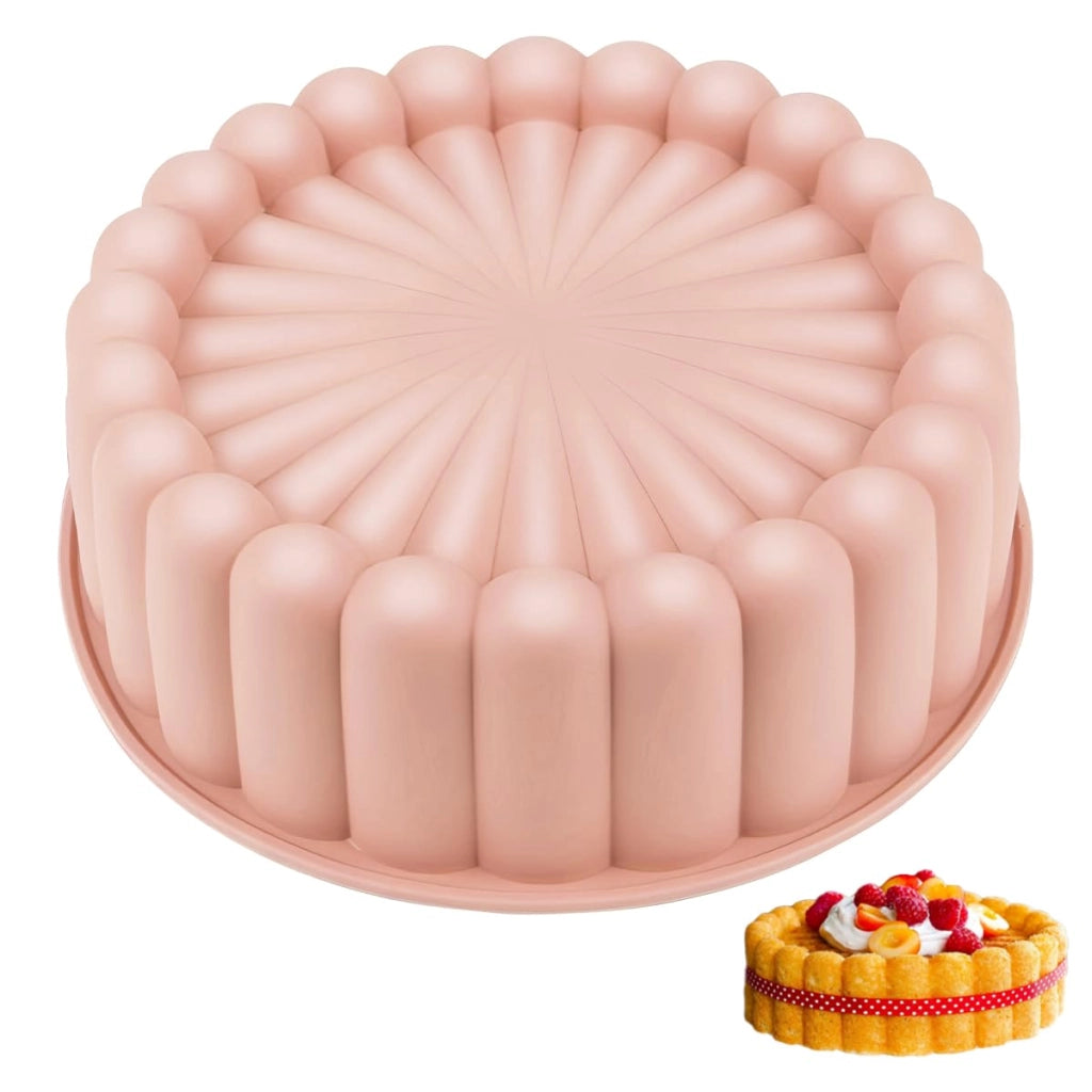 Stampo in silicone rotondo da 20 cm, antiaderente, senza BPA
