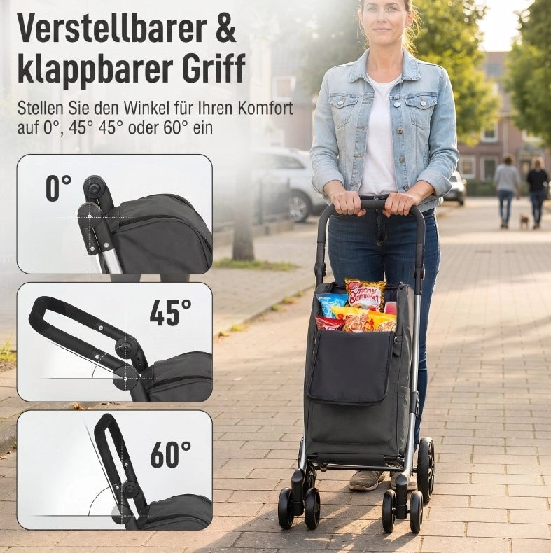 Carrello della spesa pieghevole da 46 l grigio scuro