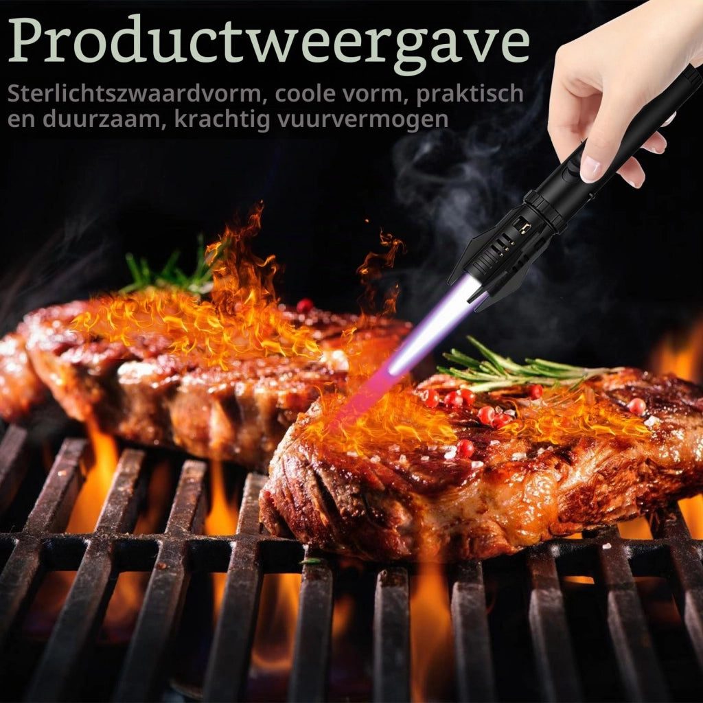 Accendino antivento, ricaricabile, 20 cm, per candele e barbecue