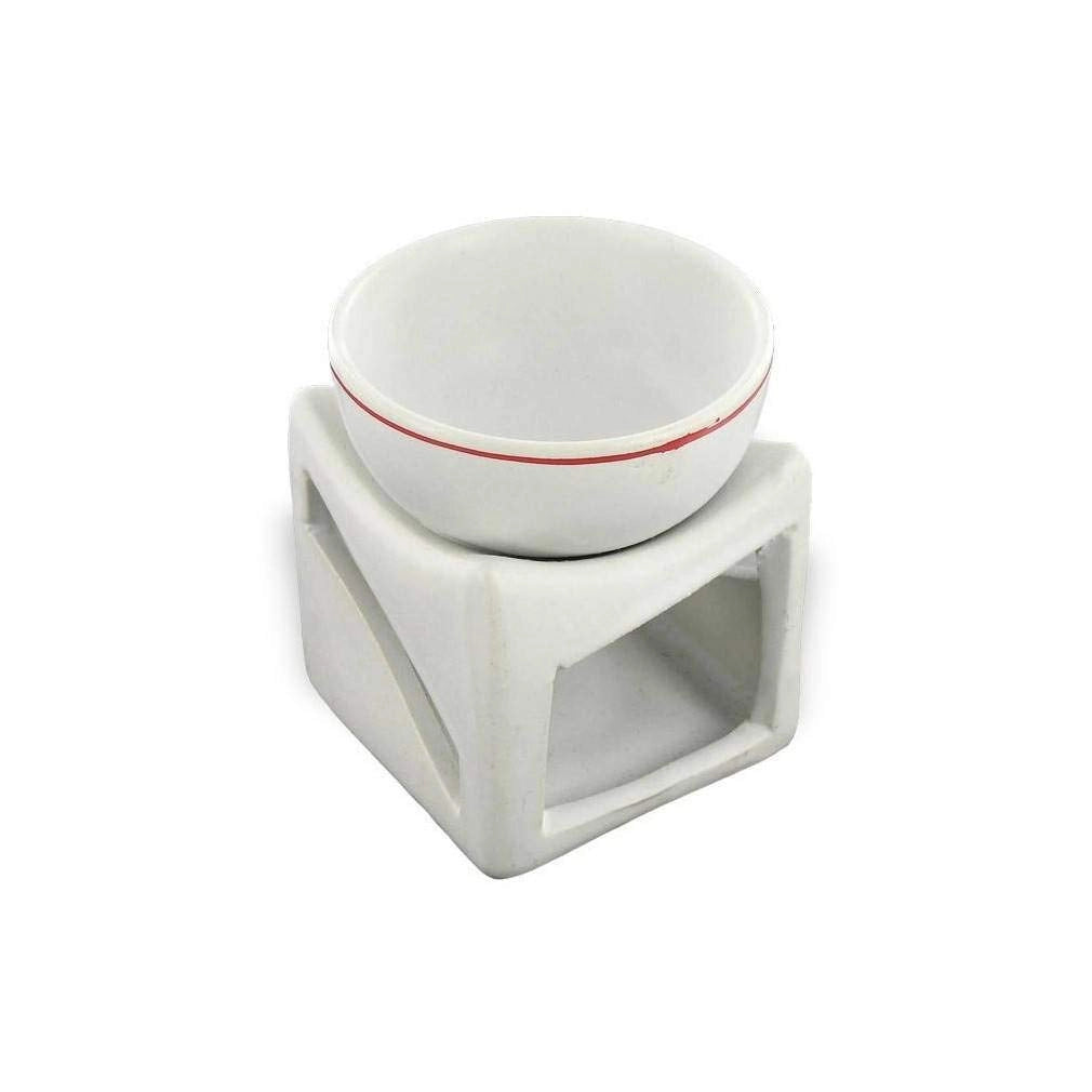 Bruciatore per olio con decorazione a tema romantico, in Vetroceramica, include 10 candeline