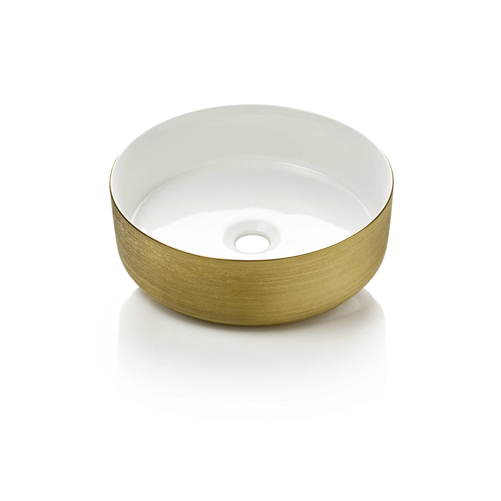 Lavabo da appoggio ELDO bianco/oro