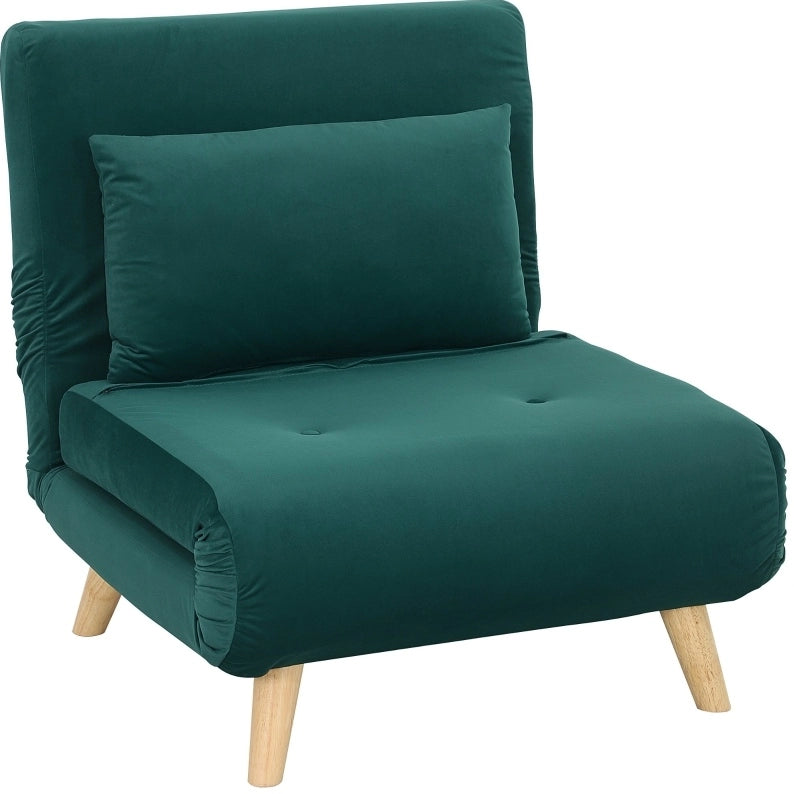 Poltrona letto 3 in 1 reclinabile verde scuro 72x78x79 cm