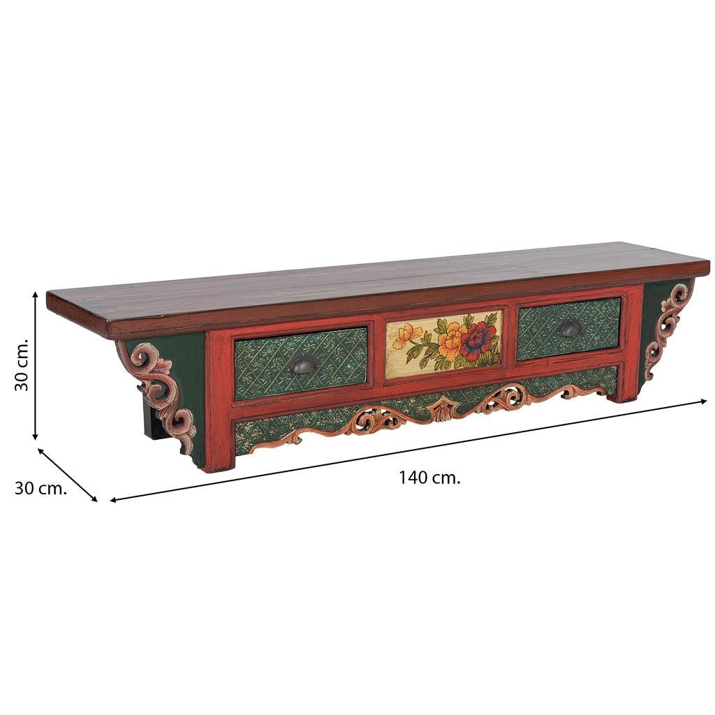 Mobile basso in legno multicolore 140x30x30h cm