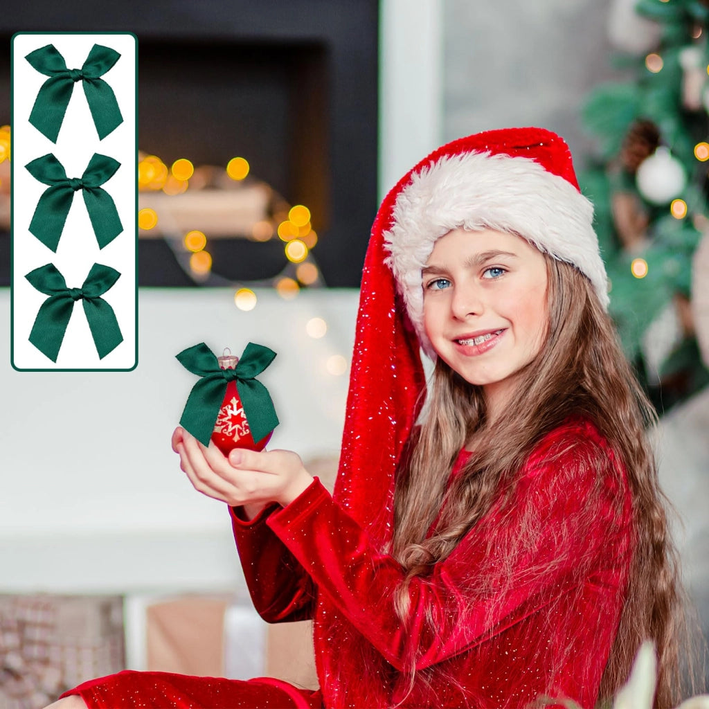 Decorazioni per albero di Natale, 60 pezzi, verde, 7x7 cm, in poliestere