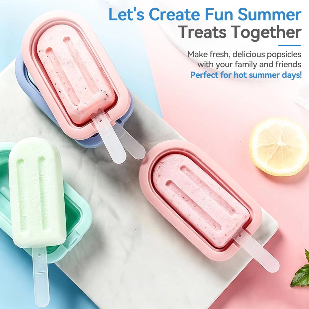 Set di 4 stampi in silicone per il ghiaccio, senza BPA, colorati