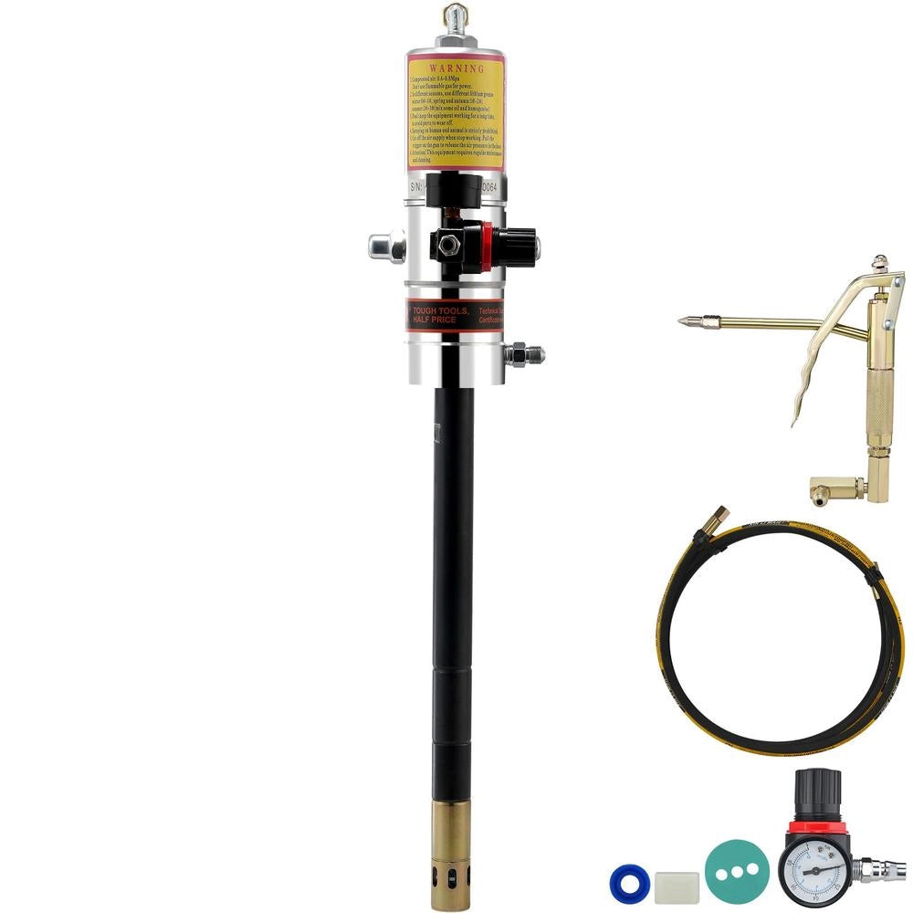 Pompa per Grasso Pneumatica FF-23 Rapporto 50:1 con Tubo 4m in Alluminio Pressofuso per Officina e Fai da Te