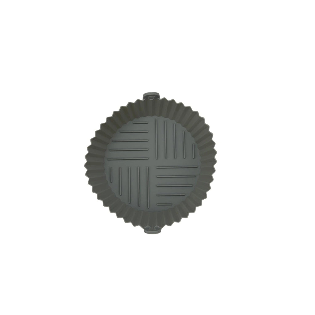 Stampo in silicone per friggitrice ad aria, forma rotonda, 18 x 4,5 cm, colore grigio