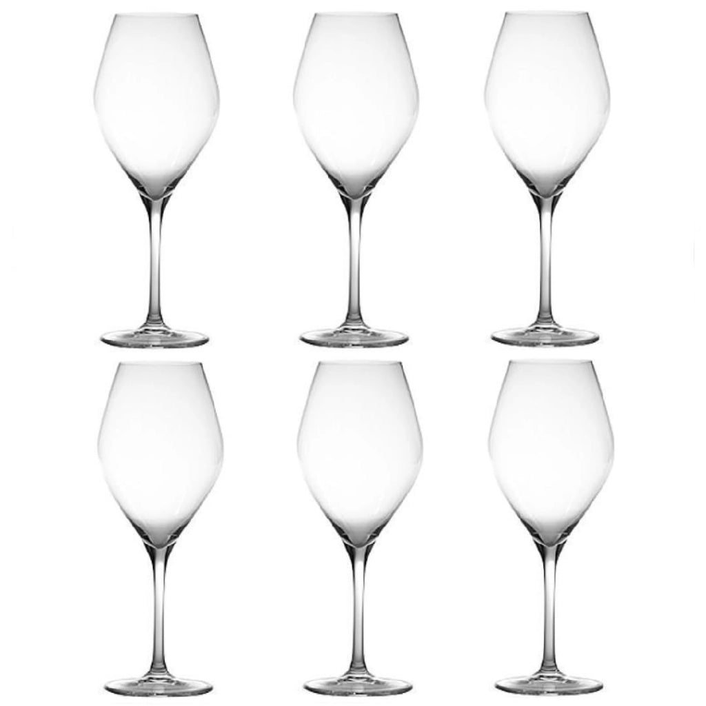 Set di 6 bicchieri da vino bianco "Solution Goblet", realizzati a mano, capacità 360 ml