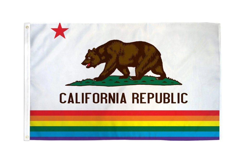 Bandiera arcobaleno della California, 90x60 cm, in poliestere 100D