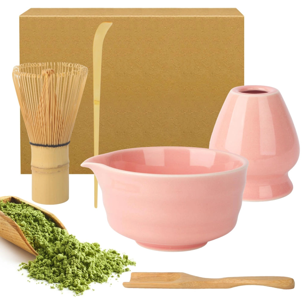 Set da tè Matcha composto da 5 elementi: brocca per versare, supporto e cucchiaini
