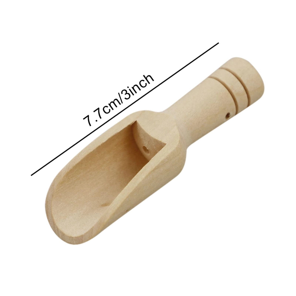 Set di 12 cucchiai di legno con fori, lunghezza 7,5 cm, ideali per spezie