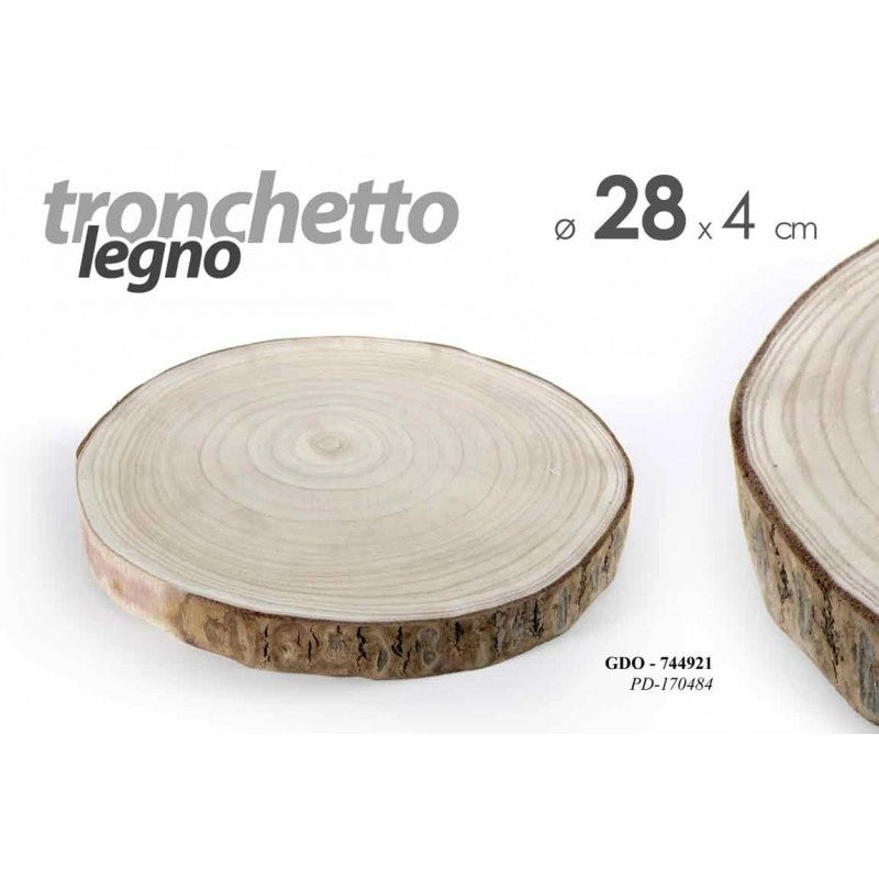 20x Tronchetto in legno vassoio utensile cucina sottopiatto cm 28