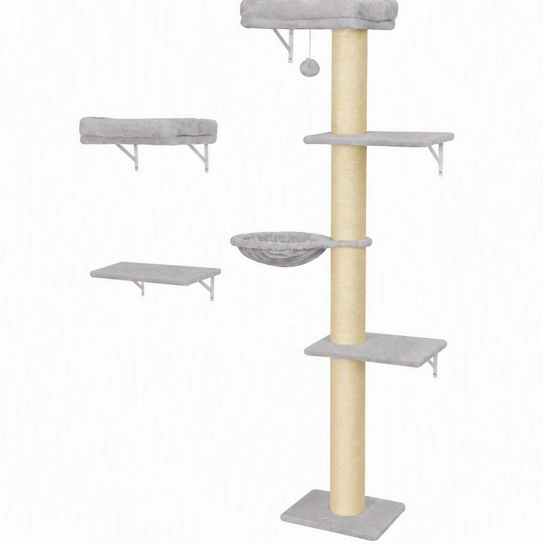 Set da parete per gatti con amaca, piattaforme e tiragraffi