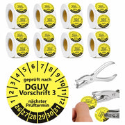 Etichette di controllo, 4000 pezzi, 8 rotoli, 25 mm, gialle, con perforatrice