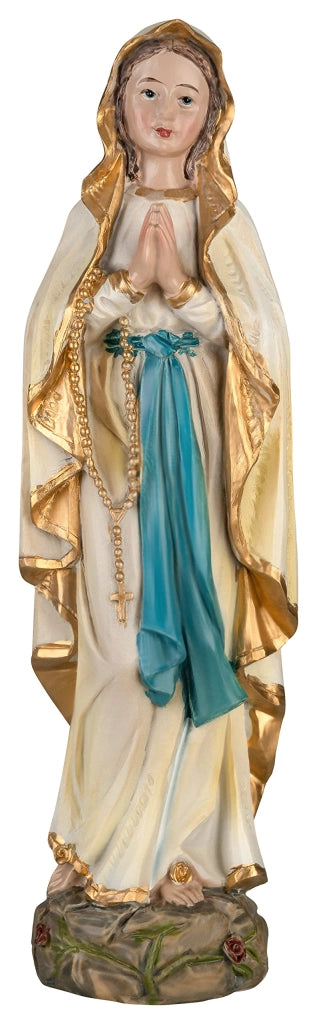 Madonna di Lourdes, statuetta in legno, 20 cm
