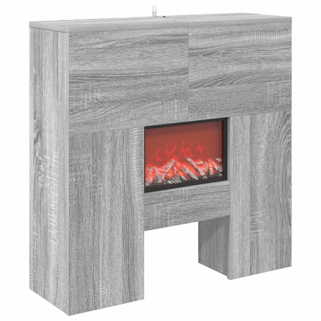 Caminetto elettrico Sonoma grigio 75 x 24,5 x 75 cm 8020773