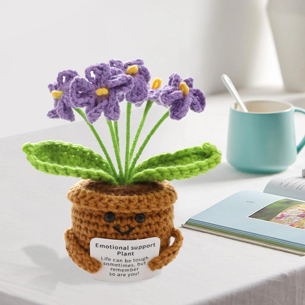 Fiore viola all'uncinetto, 14 cm, regalo di ringraziamento