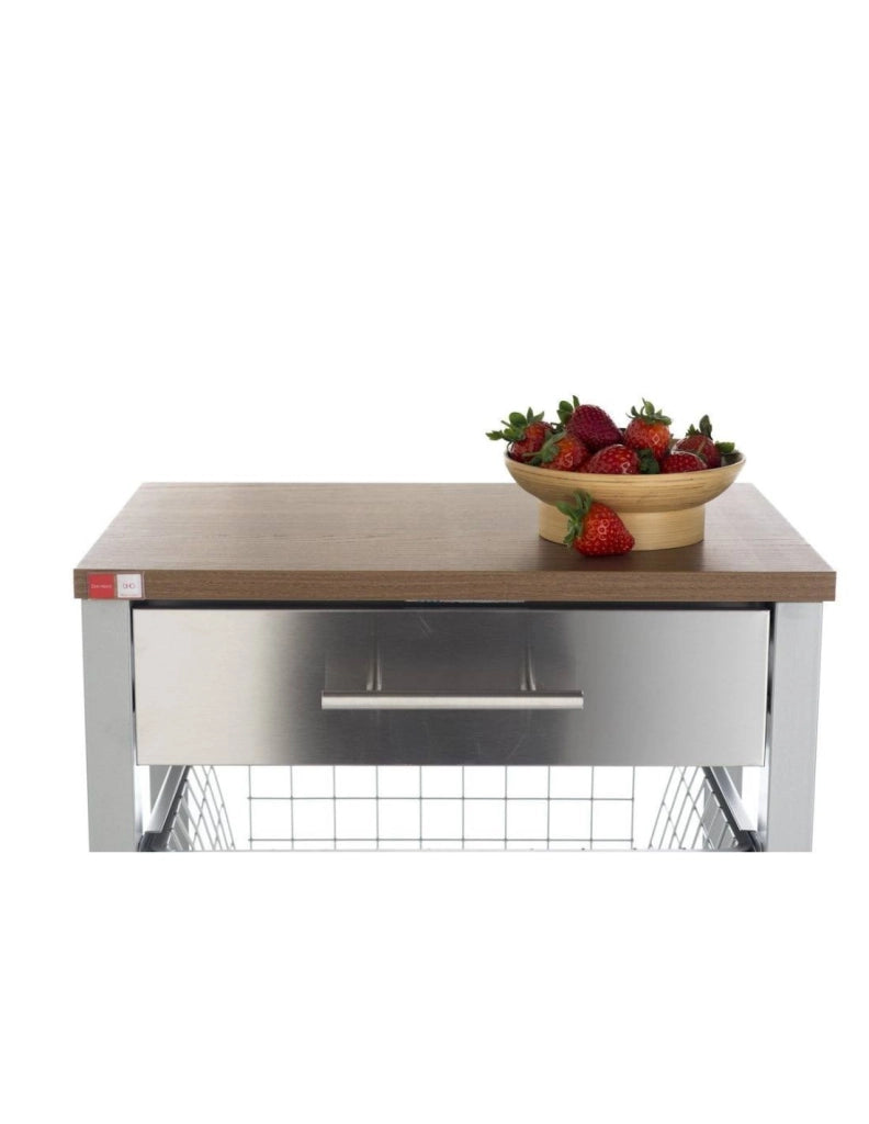Carrello da cucina ONDA ALUMINIUM con ruote e 3 cestelli