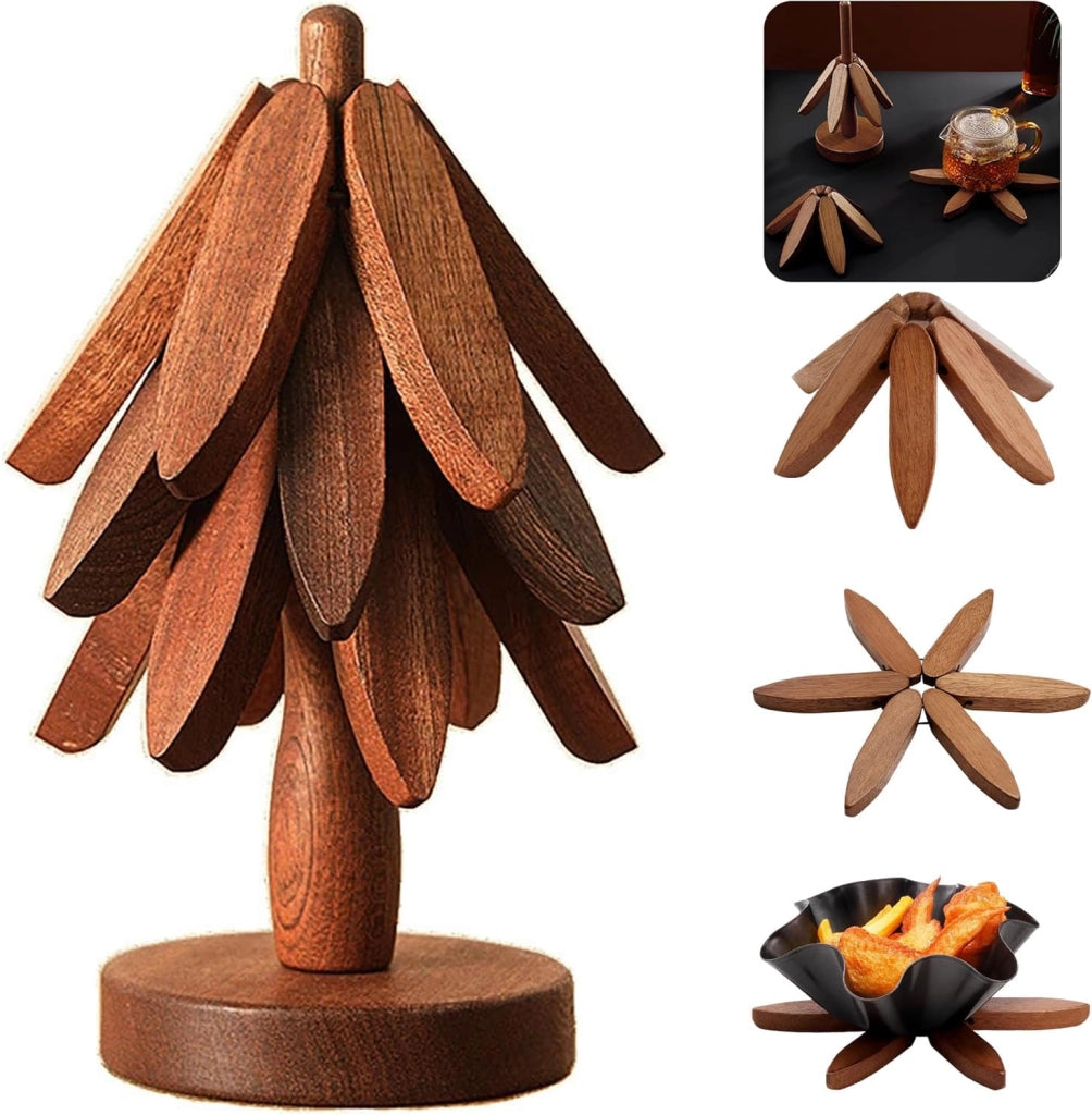 Set di 3 sottobicchieri in legno, 8 cm, per bicchieri e tazze