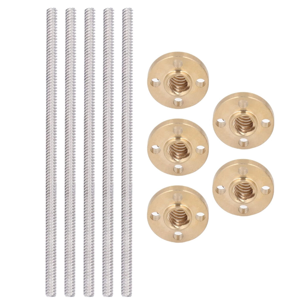 Set di dadi a trapezio in ottone, modello T8x8, confezione da 10 pezzi, per stampanti 3D
