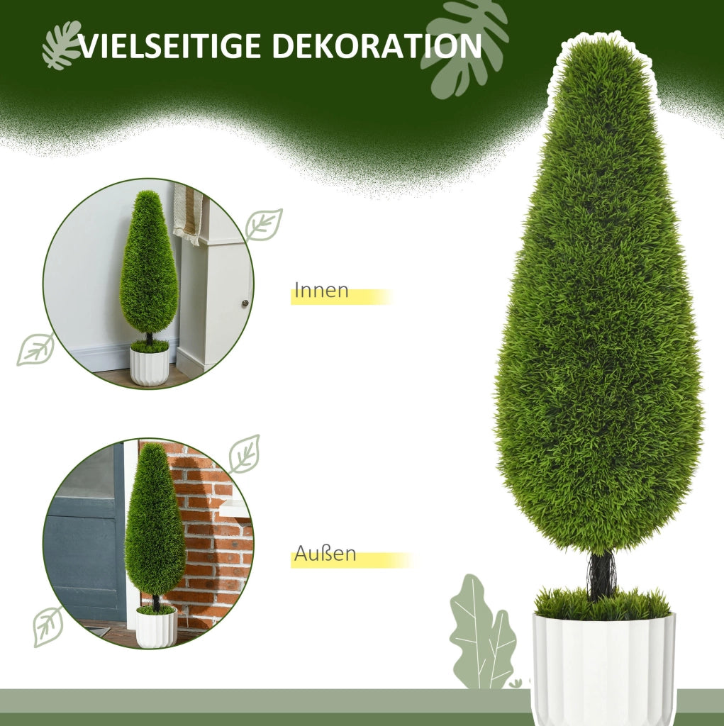 PIANTE Artificiali di cipresso Set da 2 pezzi 90 cm Verdi in plastica