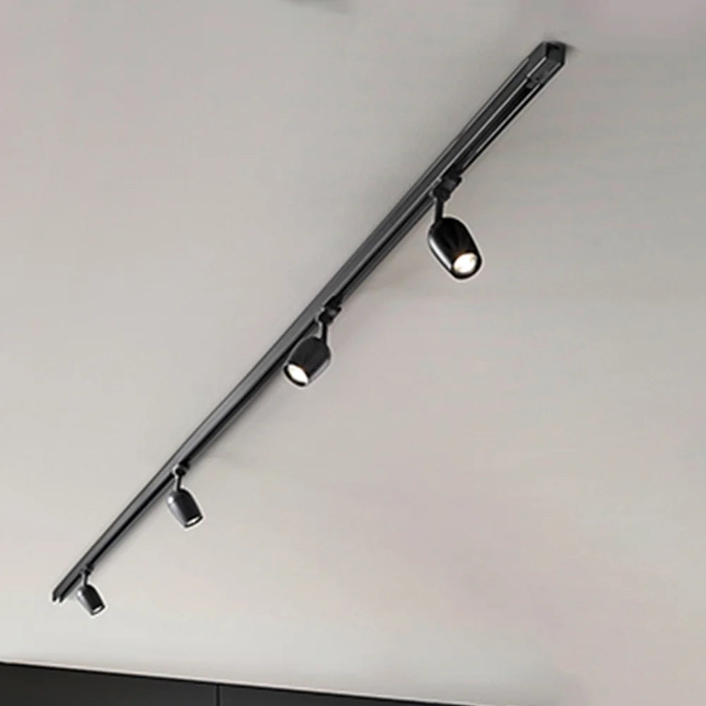 Faretto Per Binario Moderno Binario Alluminio Nero Gu10