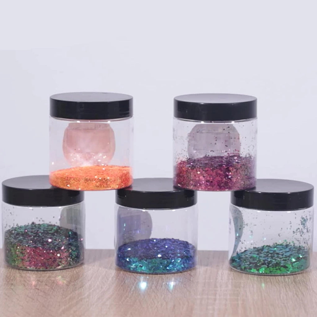 Set di contenitori in plastica trasparente da 60 ml con coperchio