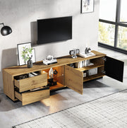 Mobile TV 180 × 35 × 45 cm in MDF con LED, 2 cassetti e 2 ante