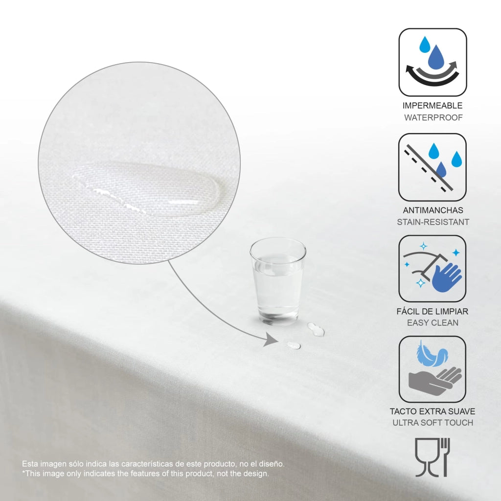 Set da tavolo rettangolare, dimensioni 250x140 cm, resistente alle macchie, impermeabile