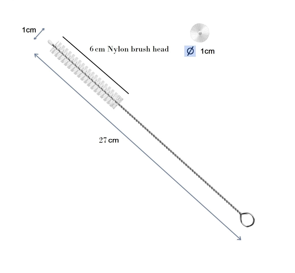 Set di 4 spazzole per la pulizia, lunghezza 27 cm, per cannucce