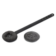 SPAZZOLA PER GRIGLIE CON SPUGNA ACCIAIO cm. 45