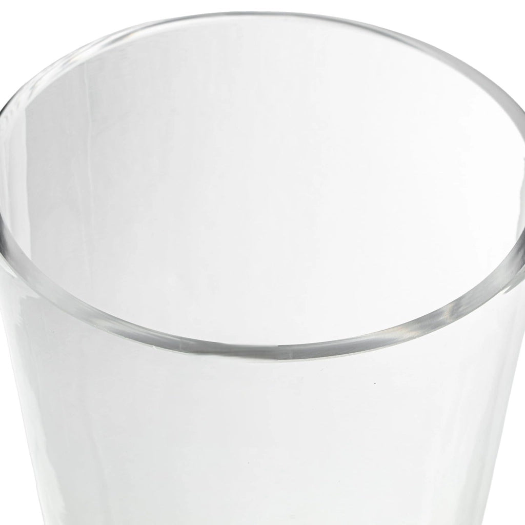 Vaso in vetro trasparente, dimensioni 10x10x34 cm