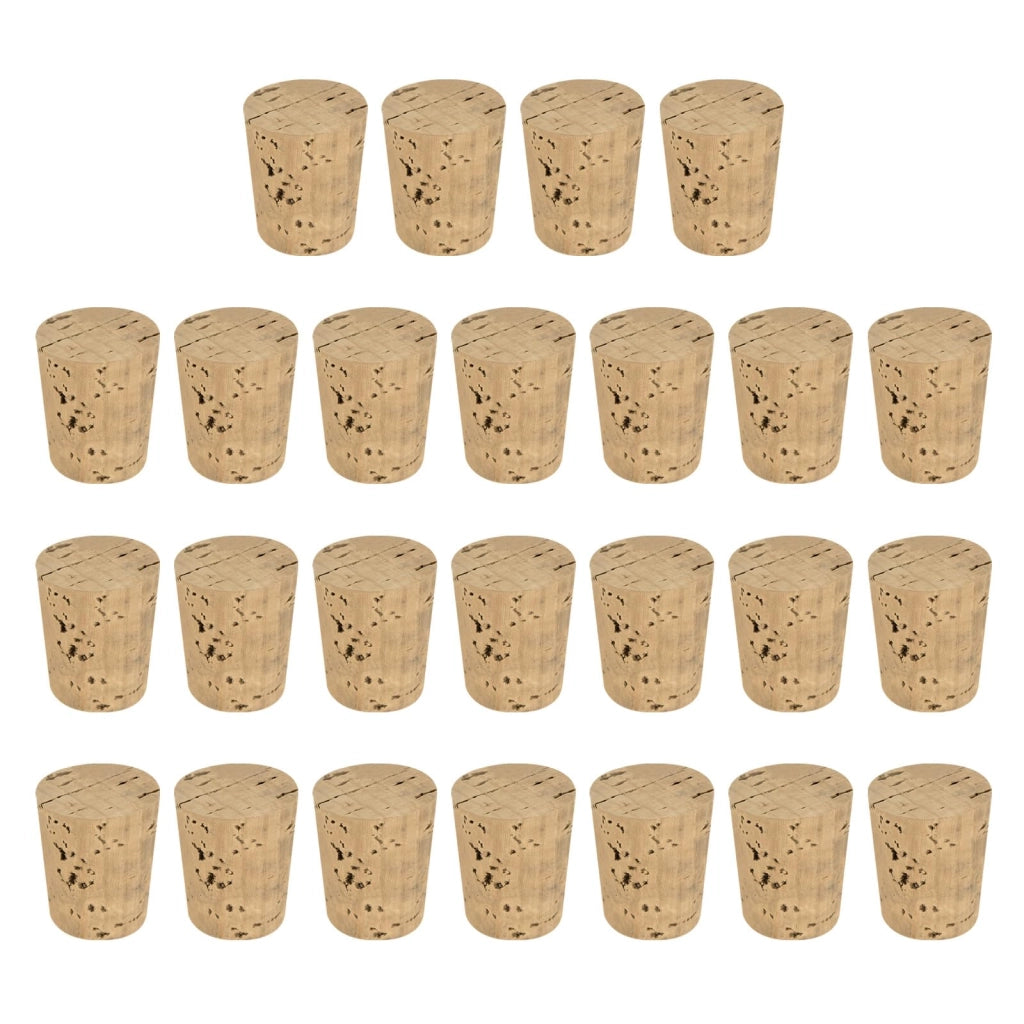 Tappi conici in sughero, confezione da 25 pezzi, dimensioni 33,3 x 26,9 x 38,1 mm, sughero naturale