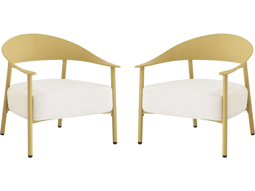 Set di 2 poltrone da giardino in plastica e metallo "Céora" - Giallo